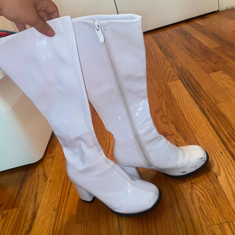 white gogo boots